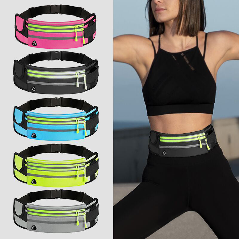 Double Zippers Waist Bags Waterproof Sports Running Fanny Pack