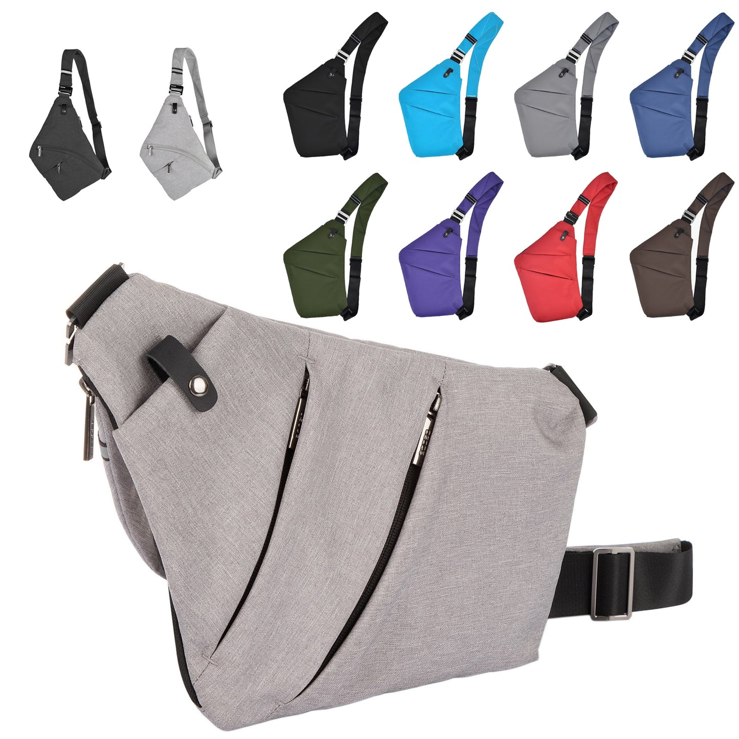 Canvas Chest Bags For Men And Women Across One Shoulder