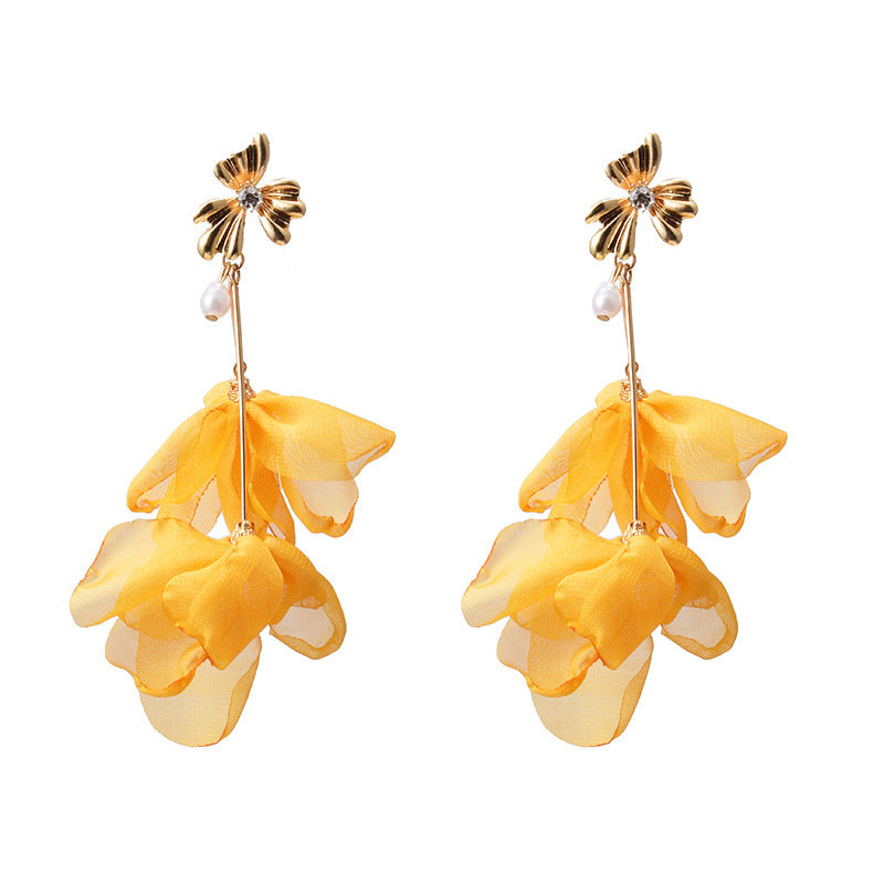 Boucles Doreilles Longues Pendantes En Forme De Fleur, Accessoires Bijoux Pour Femmes, Vente En Gros