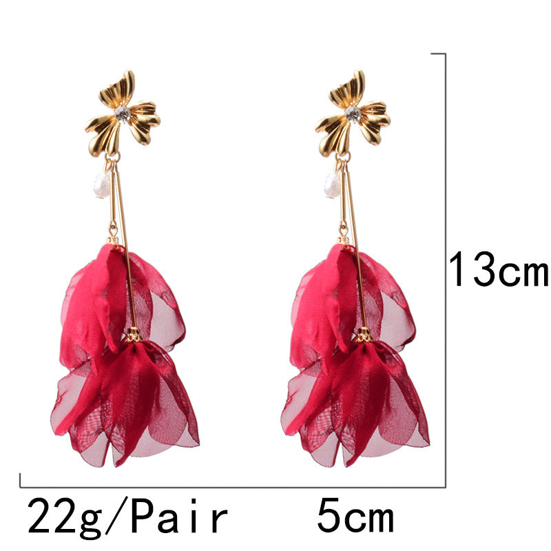 Boucles Doreilles Longues Pendantes En Forme De Fleur, Accessoires Bijoux Pour Femmes, Vente En Gros