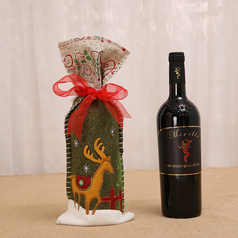 Christmas wine bottle set