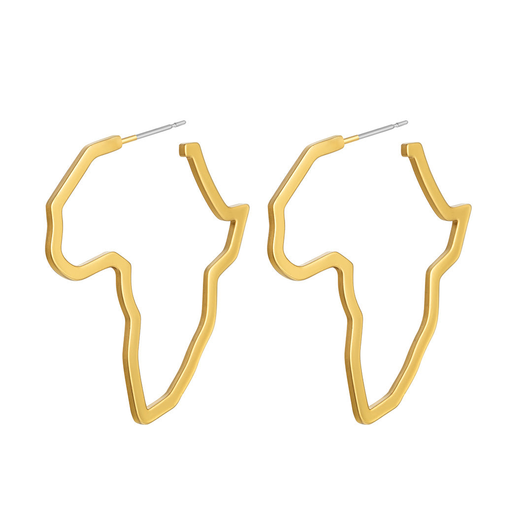 Personalized Exaggerated Hollow-out African Map Earrings