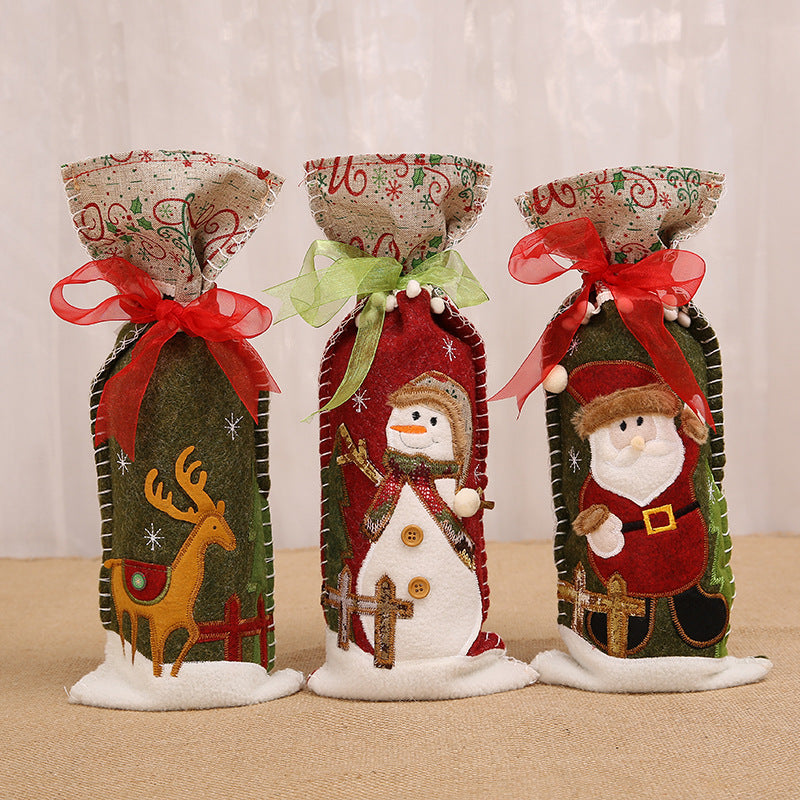 Christmas wine bottle set