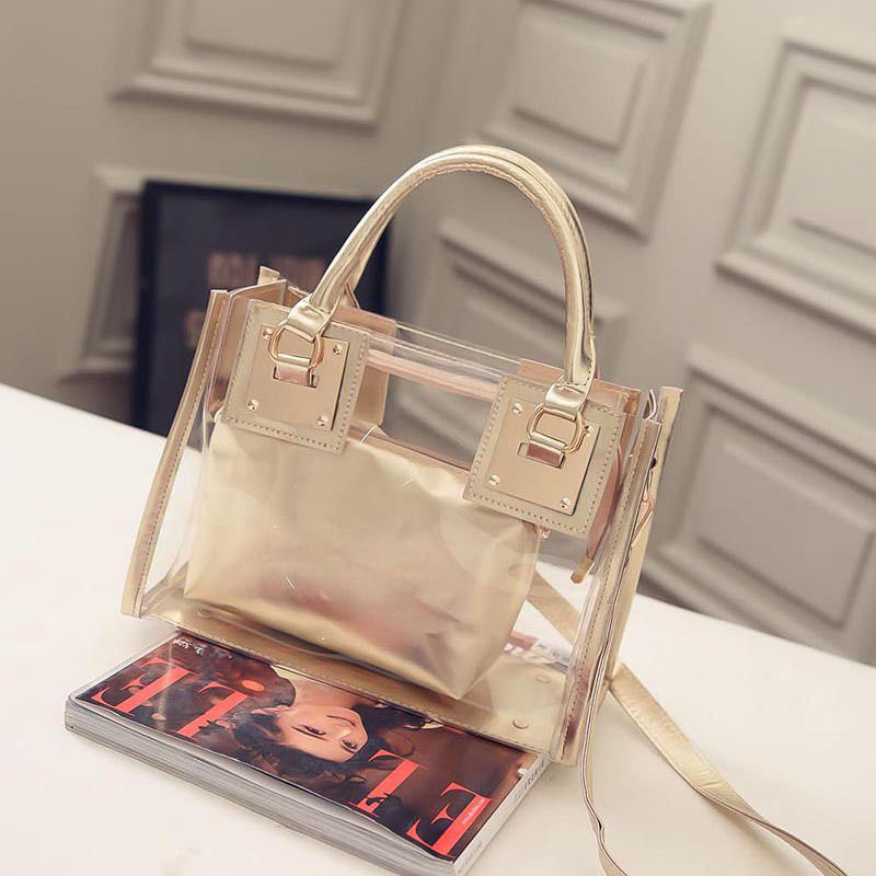 Women's Transparent Handbags Beach Bags Clear Jelly crystal Purse Crossbody Bags