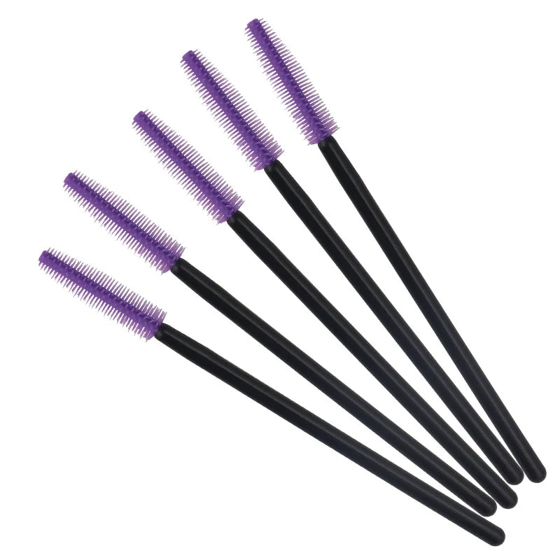 HOT 50 pcs Disposable Silicone Eyelashes Brushes Mascara Stick Applicator Eye Lash Makeup Brush Eyelash Extension Makeup Tools