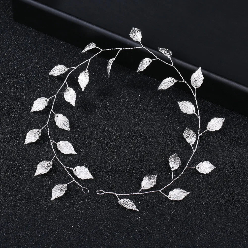 KMVEXO Hair Accessories 2023 Wedding Bridal Headband Leaves Hairband Women Head Ornament Ladies Hairs Jewelry