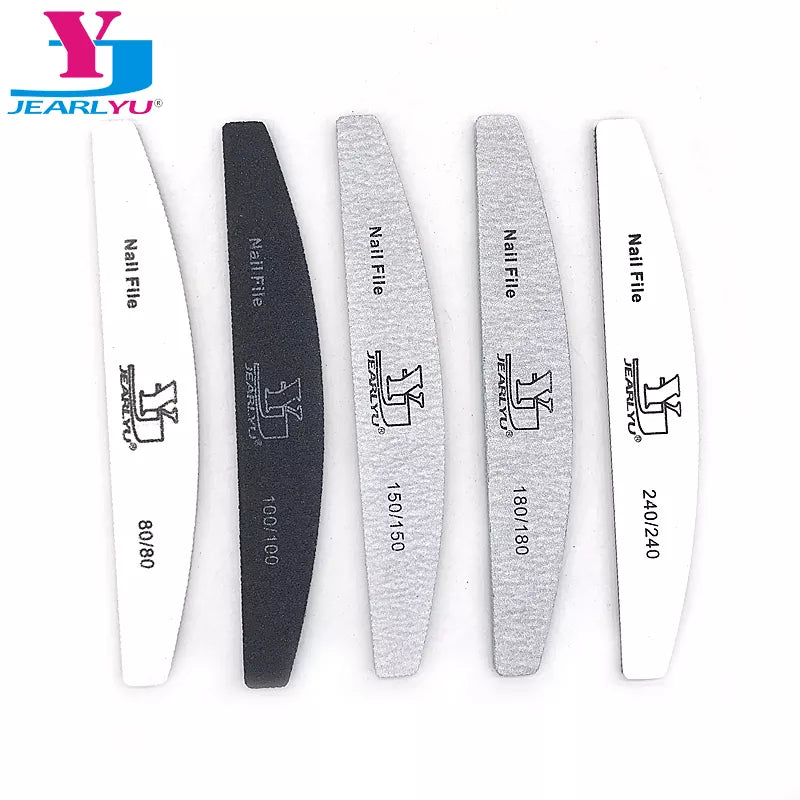 2/5pcs/lot Moon Nail File Mix Color Limas 80/100/150/180/240 Grit Sandpaper Disposable Cuticle Remover Buffers Manicure Tool Set