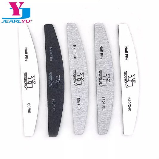 2/5pcs/lot Moon Nail File Mix Color Limas 80/100/150/180/240 Grit Sandpaper Disposable Cuticle Remover Buffers Manicure Tool Set