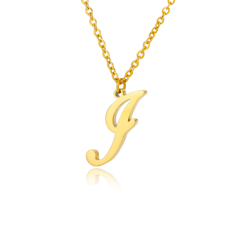 Stainless Steel 26 English Letter Necklace